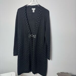 Soft Surroundings Dark Chevron Cardigan